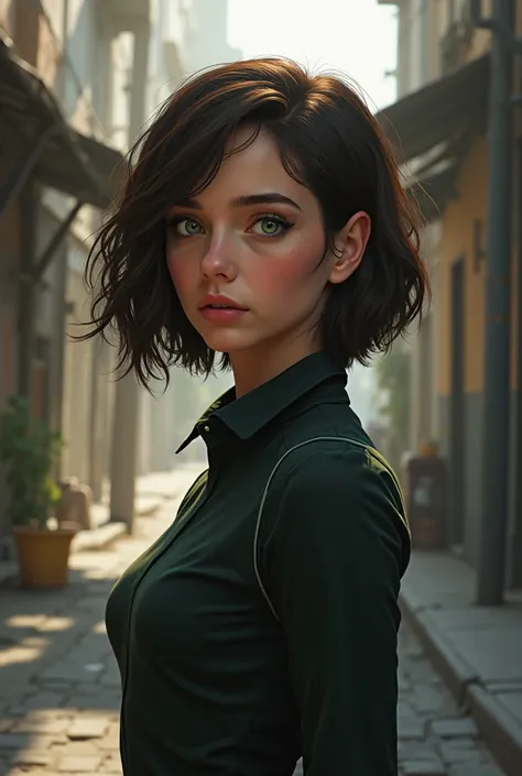 Daughter of Bruce Banner and Natasha Romanoff with Short Brown Hair and Green eyes and she is fifteen years old