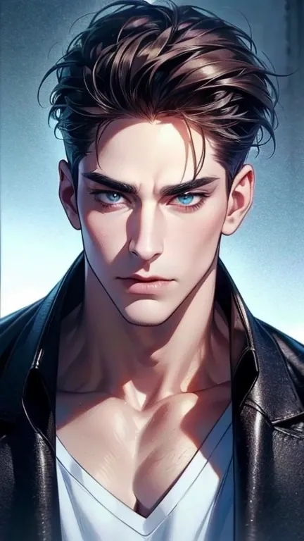 (  Seductive Angel,4K,8k,    highres,    Masterpiece:1.2),    ultra-detailed,(  realistic,photo  realistic,photo-  realistic:1.37),36-year-old man,3 day beard,cute anime ,Portraits,strong,Masculine,    dark hair,sharp jaw,        mesmerizing eyes        , ...