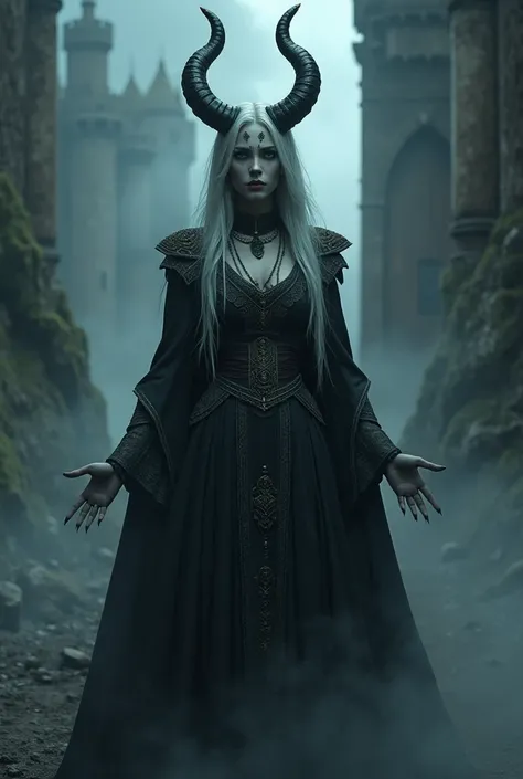 HEL Animated (From Nordic Myth);
Fantasy;
Nordic Myth;
Wear Nordic Costume;
Black Darkness Elemental;
Black Aura;
Darkness Asgard Castle Background;
Full Body Pict.