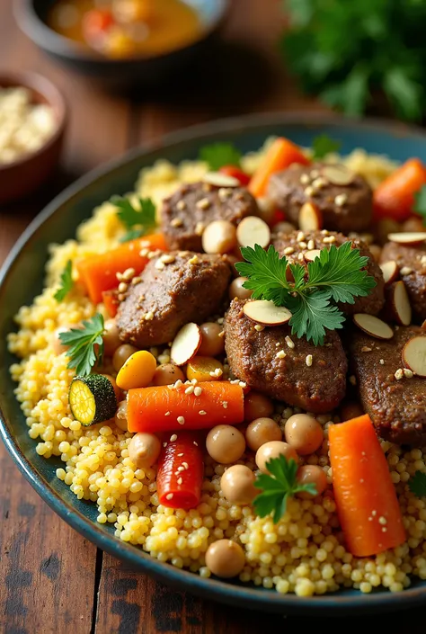 Photo pour un plat de couscous marocain 