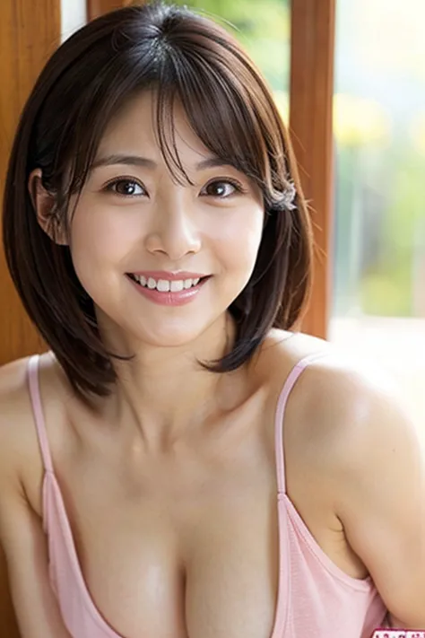  fellatio、Small breasts but beautiful boobs、40 year old cute Japanese woman、 has a nice smile、