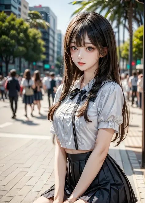  masterpiece,  1 beautiful girl ,  delicate eyes ,  Uniform eye size, Purebred face_v1,  top quality in school, Ultra  High Resolution, (Reality: 1.4),  Japanese, Korean, very beautiful, Beautiful skin, slim， is very sexy, (超Reality), ( High Resolution), (...