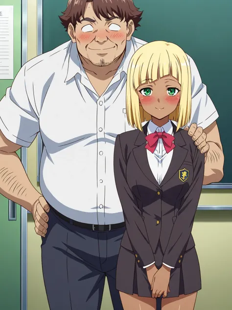 score_9, score_8_up, score_7_up, source_anime, masterpiece, best quality, anime screencap,source_anime, anatomically correct,good hands, (front view,cowboy shot),teacher male and student girl,duo,1male,1girl,(teacher costume,(faceless male),ugly man,mature...