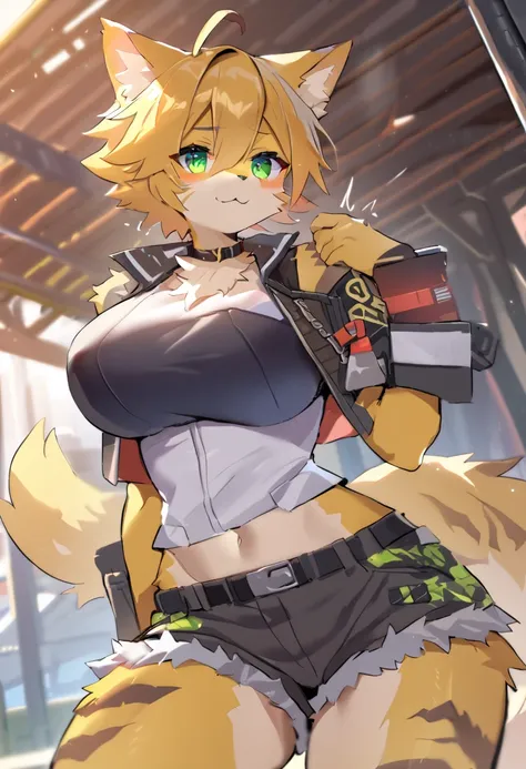 (top quality, best quality, Sollyz, High-quality illustrations, masterpiece, perfect artwork, cinematic light and shading, 16k, 1080p, uploaded on e621)(kemono, furry, anthro, alone), 1 larger female, (very detailed body, face, tail, arms, hands, legs, hea...