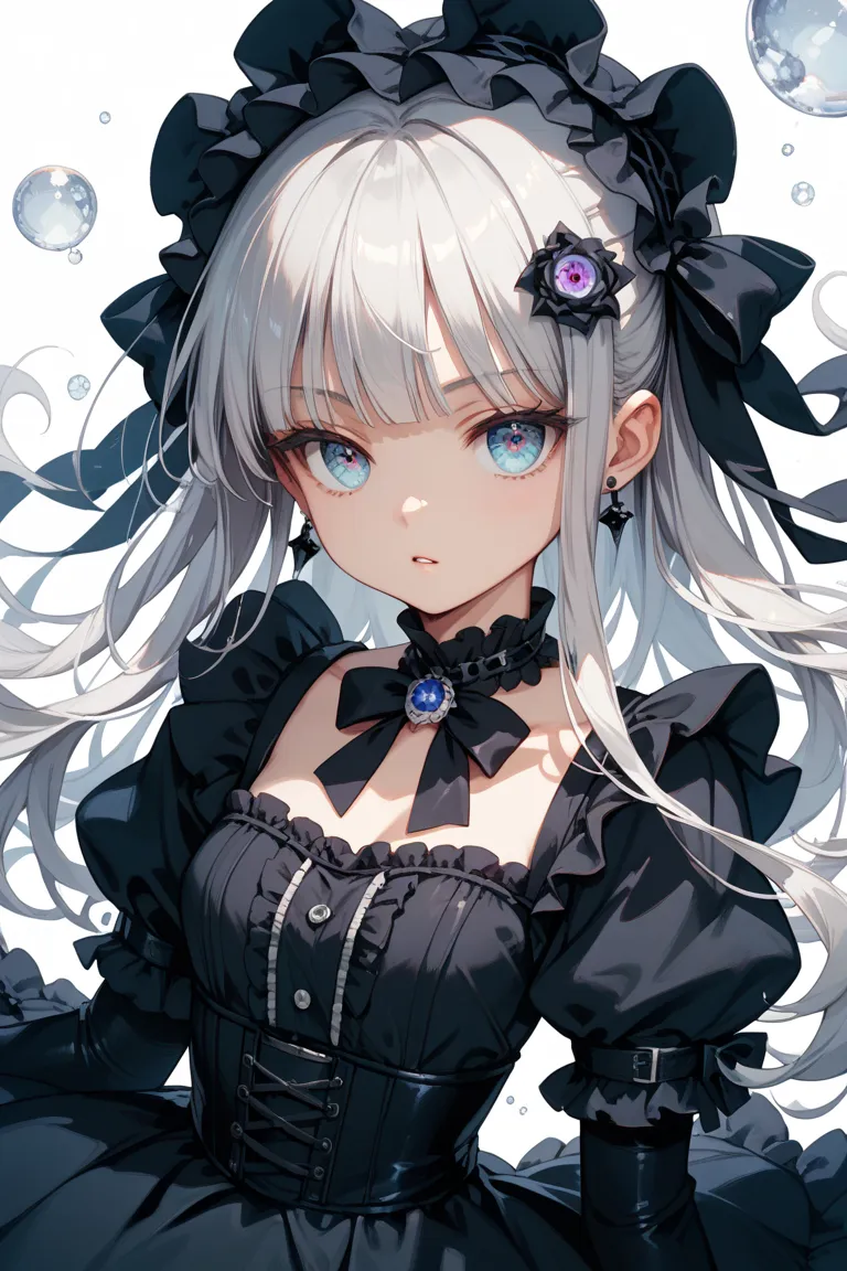 Long silver hair
Odd Eye
schoolchildren
Gothic Lolita
sickness