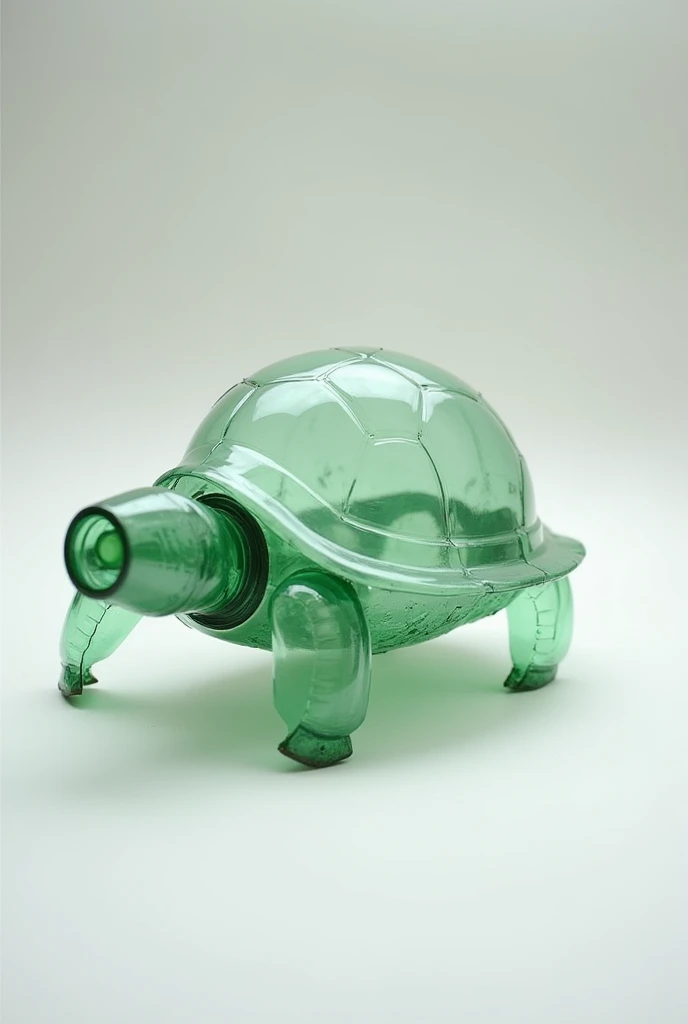   A simple model of a turtle using plastic bottles without using heat
