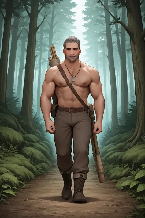 There was a poor man named Inatus, he worked as a farmer. he is walking in the forest 