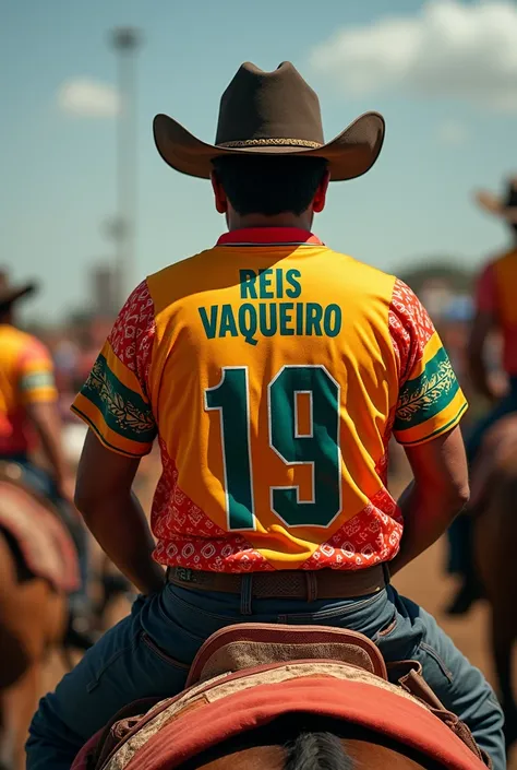 A Calvogada jersey with the name REIS VAQUEIRO pictured from the back and the front 