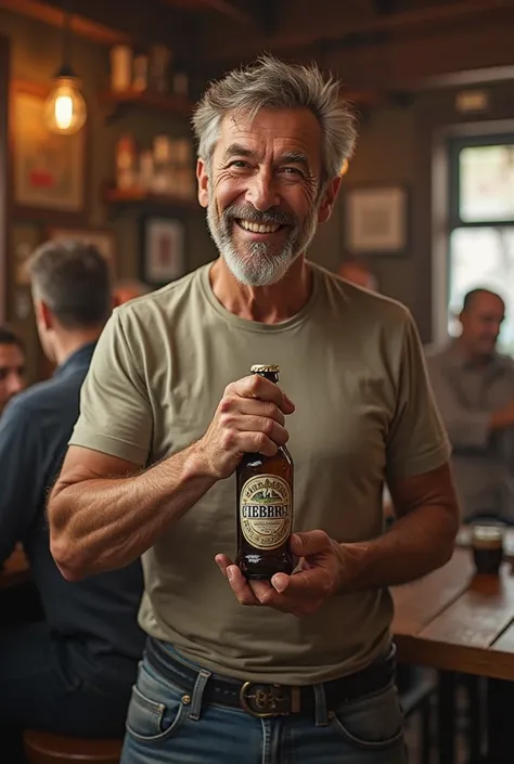 Man opening beer bottle