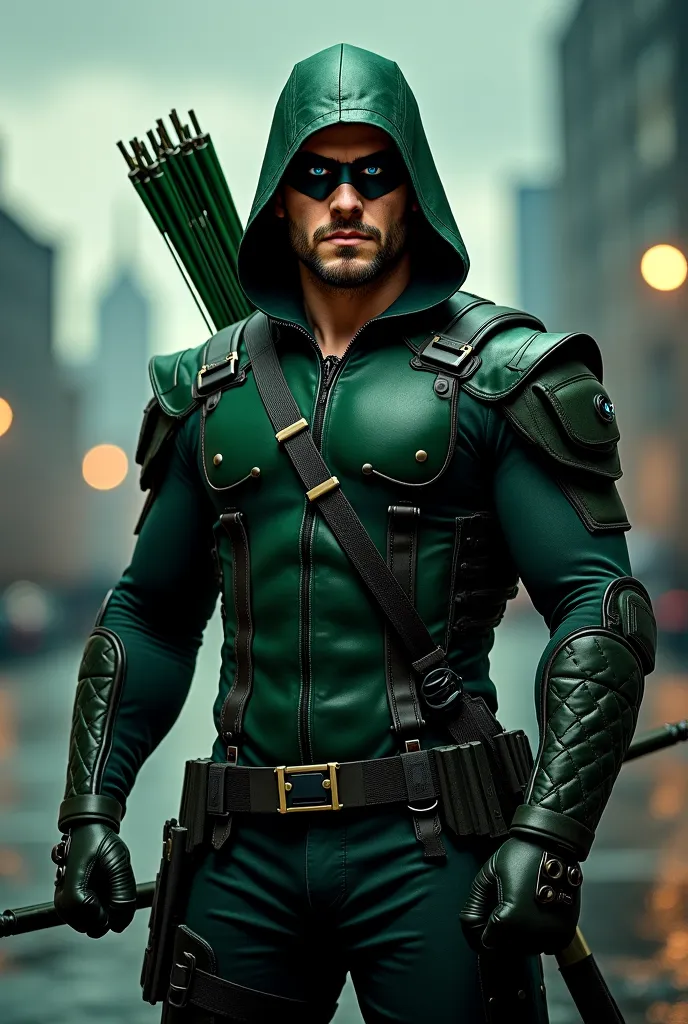 Stephen amnell cosplaying as Oliver queen from Arrow 