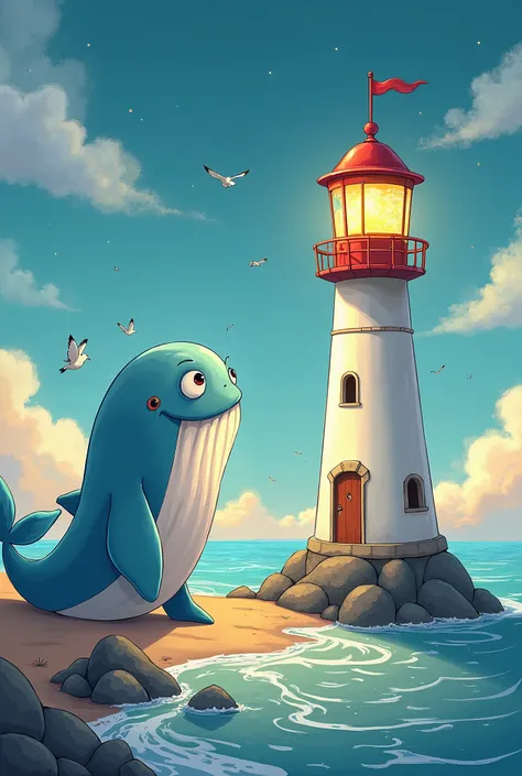 The Whale and the Talking Lighthouse cartoon 