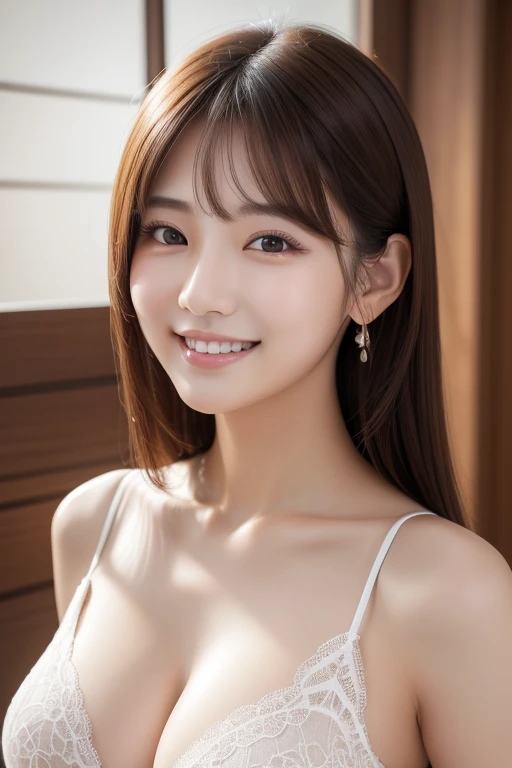 ,(( top quality)),((smile)), by Nomi, 非常に Detailsな,  Details, (( high res)), 8k, beautiful, Well-formed eyes,( Korean women),(( sexy)), beautiful Skin, Detailsな顔,( attractive), Hair, 20th generation, bust size 60cm :  upper body，Nipples，