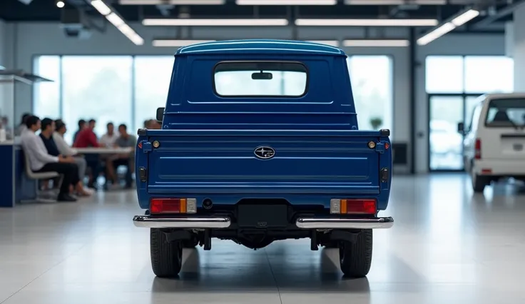   Back view Subaru Sambar Truck Navil blue colour color in  showroom 