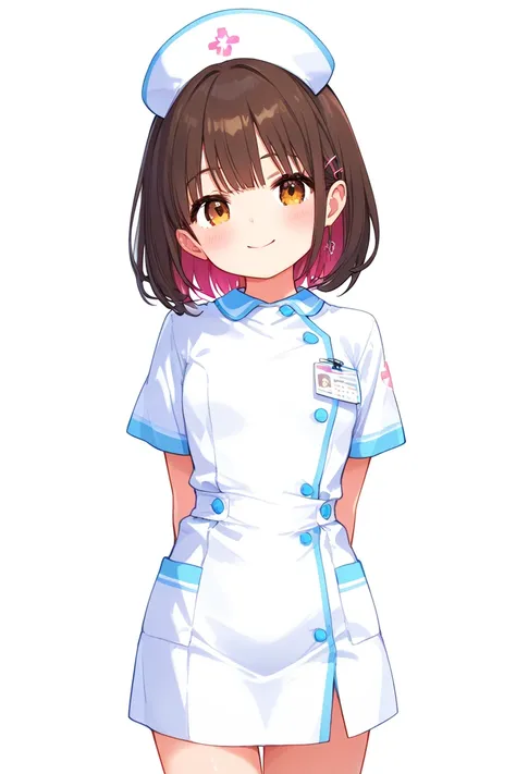 Girl in Nurse Uniform、hospital、smile、Greetings with patients