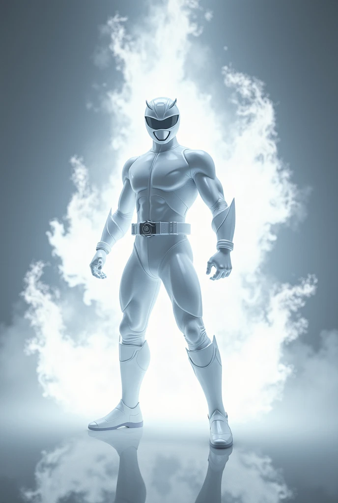 Create a empty white Ranger transformation background. With white fire 