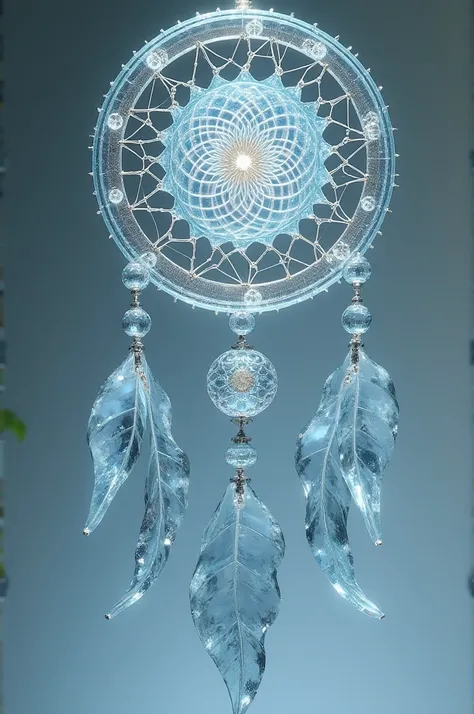 An mesmerizing all glass and crystal dream catcher with an impossible intricate detachable design, hyperdetailed and photorealistic, a true masterpiece with best  resolution.