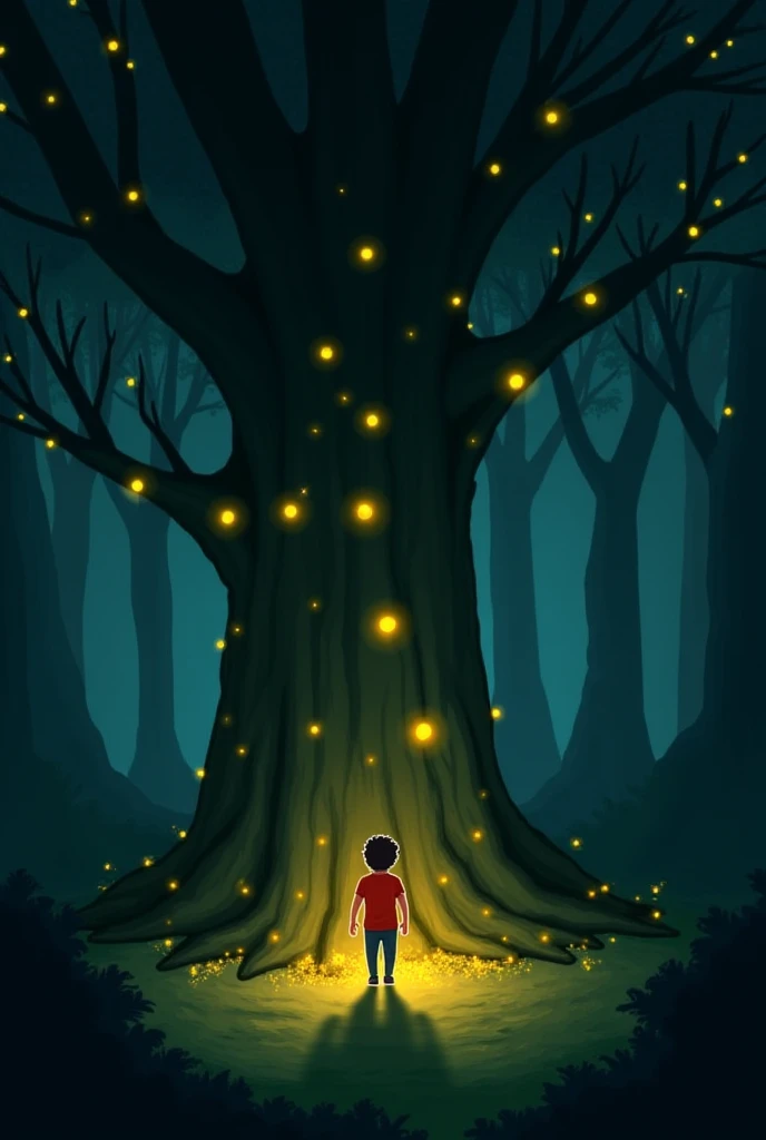 

One day, Ben got lost in the jungle. He was scared until he heard a deep voice say, "Don't be afraid."

Ben looked around but saw no one. Then, he realized—the voice came from a big old tree!

"I can help you find your way," said the tree. "Follow the gl...