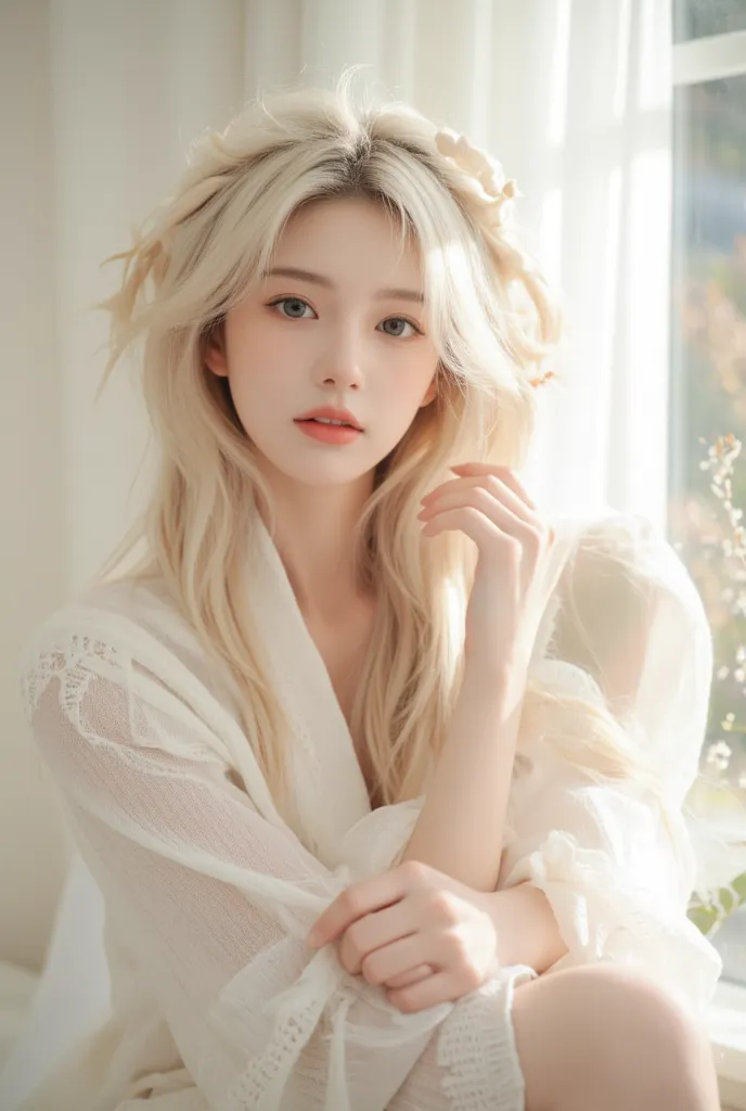 spring day, a beautiful figure sits by the window watching the world out of her chamber. She was lasha, a graceful beauty in her early 20s... she has a creamy hair that shines under the sunlight and light blue eyes like a pure crystal... she has soft featu...