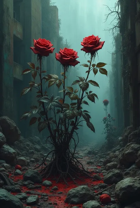 Evil roses withered in a trash