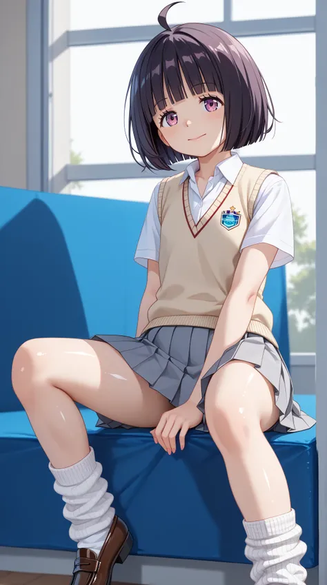 (UHD, retina, masterpiece, accurate, anatomically correct, super detail, high details,   highres, 1080P, 16k、high detail RAW color art:1.3)、(Chika Amateurs:1.3)、(ahoge, blunt bangs,bob cut、 short hair、dark hair:1.3)、(very flat chest:1.5)、(shiny skin:1.3)、(...