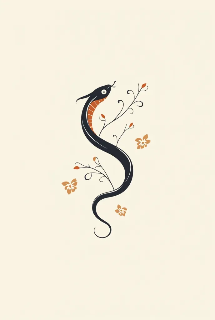 asian Snake line vector design