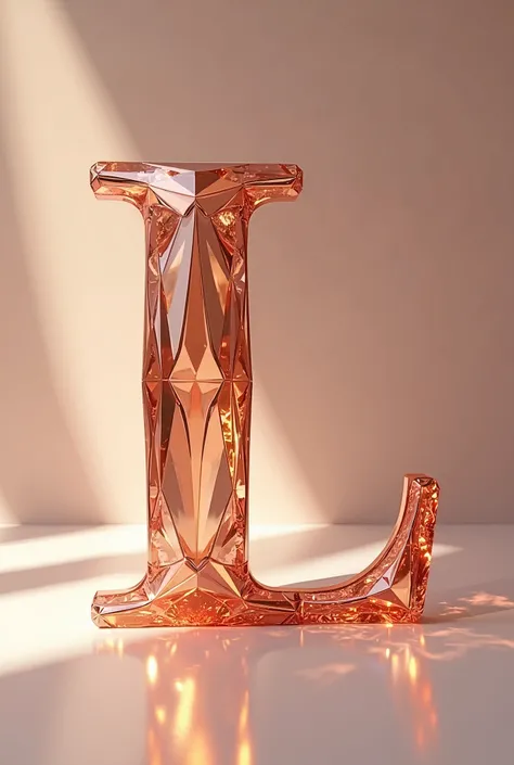  Letter L rose gold crystal effect 