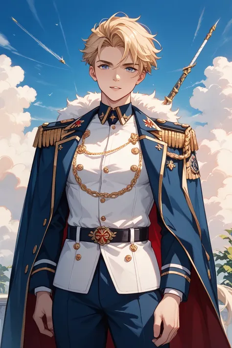 An invulnerable soldier with a height of 190 cm、 The design is reminiscent of traditional military uniforms of the former Japanese army。 in a heavy, high-collared uniform 、 exquisite gold embroidery and traditional emblems are applied 、 The expression exud...