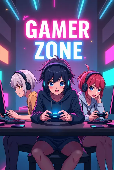 Anime image that says gamer zone