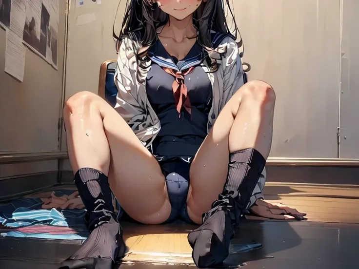 ((master piece)), ((best quality)),
((perfect anatomy)), ((perfect finger)), ((perfect foot))
(2 girls),
(piles of bras and women's underwear all over the floor:1.2)
(many pictures of high school girls in sailor uniforms are plastered all over the walls:1....