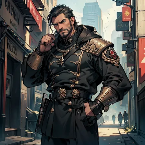 ((Best quality)), ((masterpiece)), ((realistic cartoon)), ((perfect character)):

In this stunning and highly detailed realistic cartoon, we present a male human. The man stands tall, a middle-aged man, and he's Commissar from Warhammer 40K, and powerfully...