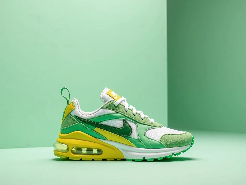 NIKE AIR MAX in green , orange and white with yellow sole