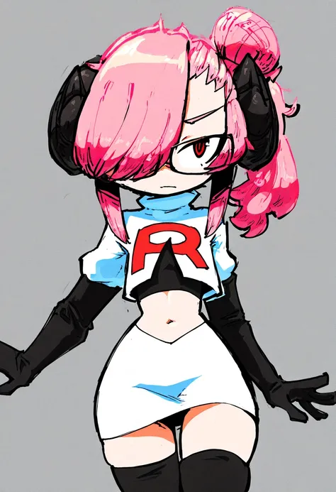 StyleBirdBlitz,(masterpiece, best quality, very awa),
1boy, solo, otoko-no-ko, [twink], petite, pink hair, side ponytail, long hair, sidelocks, red eyes, hair over one eye, glasses, asymmetrical hair, flat chest, (black goat horns), sheep horns, thin waist...