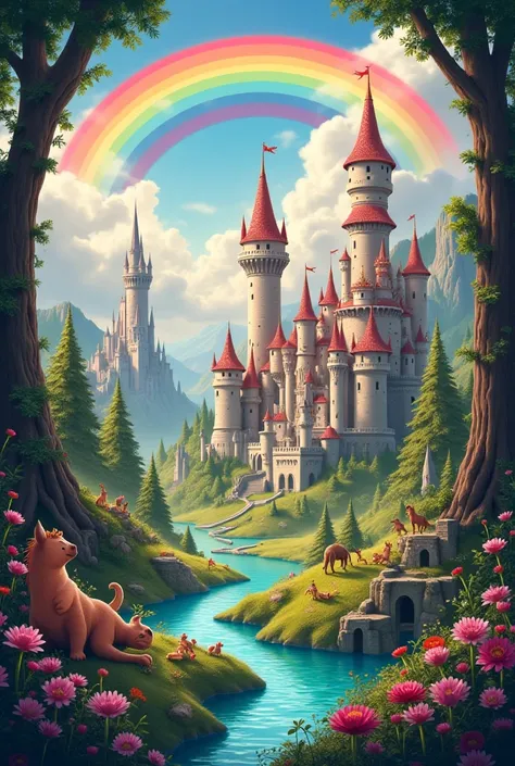 A world of castles, rainbows and lots of animals. 