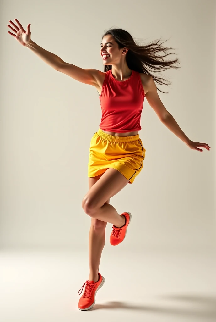 Girl doing Metin Oktay greeting in micro skirt