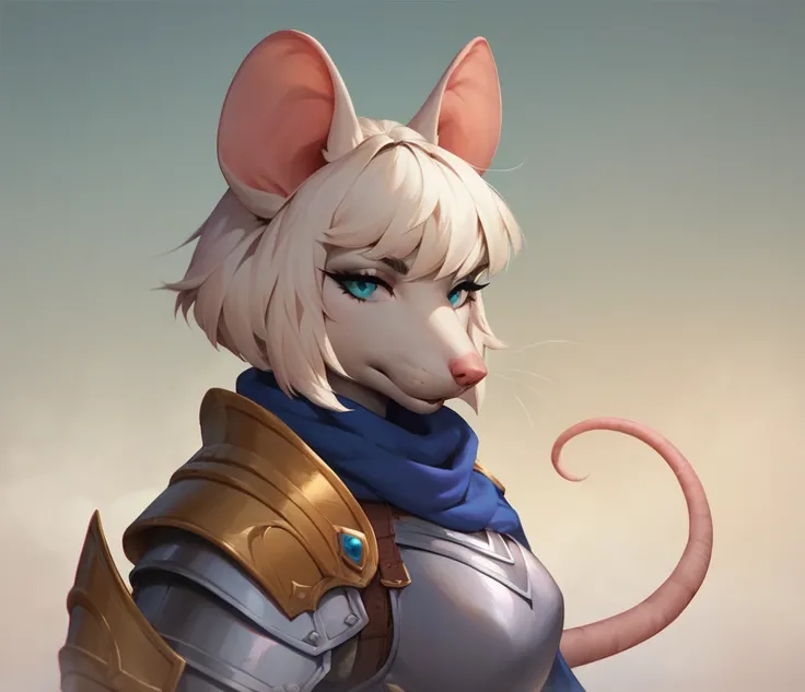   Masterpiece ,  high quality, The best definition, anthropomorphic fluffy rat girl, rat ears ,  rat tail , 4 to, skaven armor