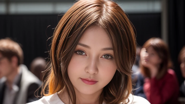 Images for PC wallpapers 、(a portrait with sharp focus and crisp quality, highlighting the subject's facial features,  sharp focus , Clear Images)、(((One person)))、 Japanese women、 close-up photo of a woman's face、 depicting a face in the center of the scr...