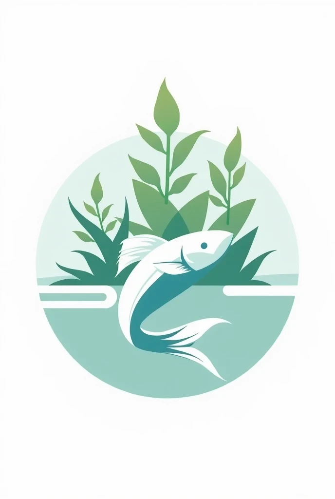 Create a logo with a white background for Home Aquaponics Project with elements of an aquaponics system.