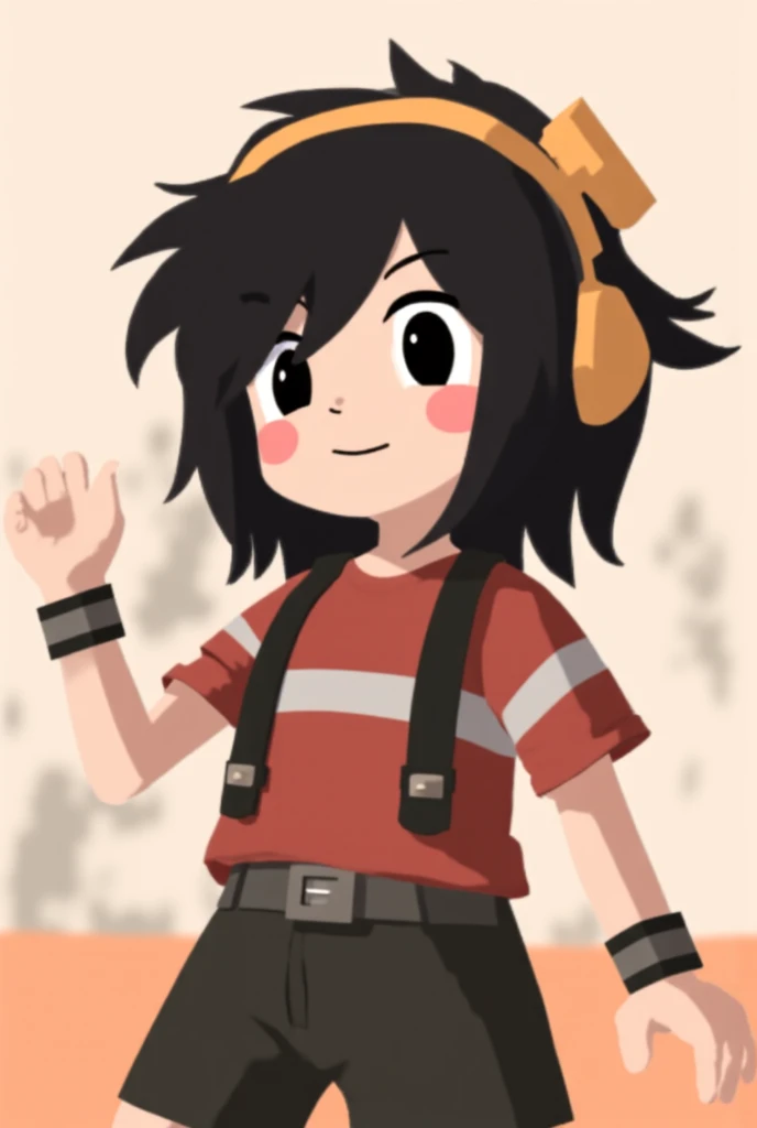 Recreate this character from the video game Roblox as a female anime character 