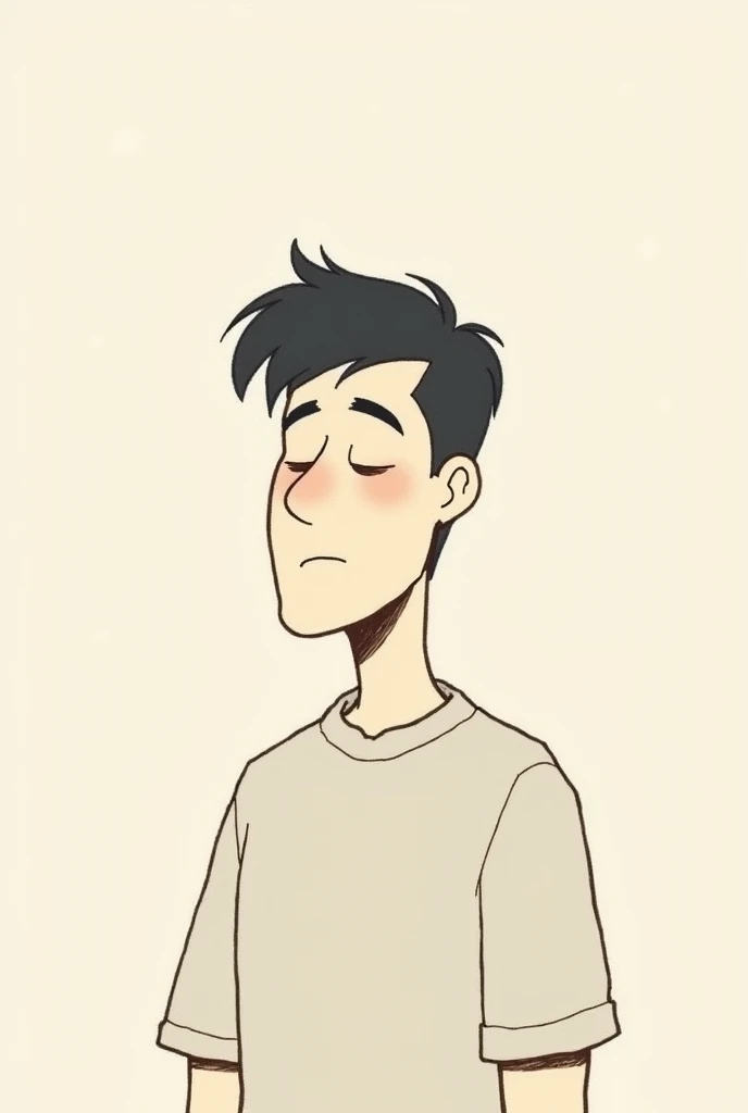 Simple drawing of an adult character thinking 