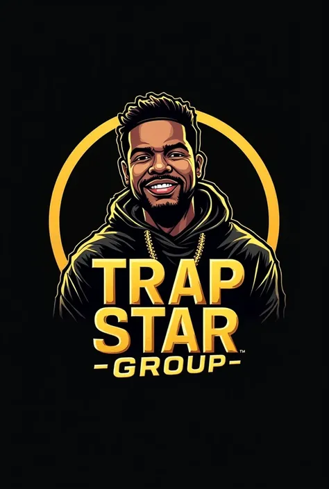 I have a group with "Trap Star" name.i want a funny logo with black and gold colors 