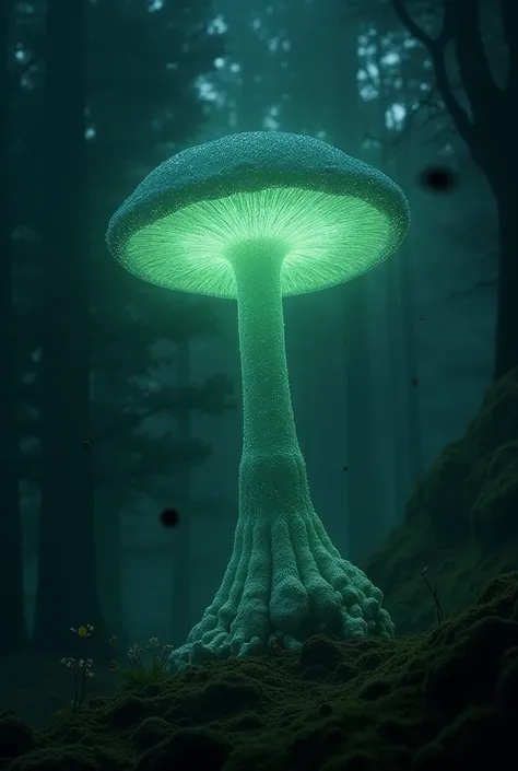  Perfect! !  We are going to give Viridion a shape completely based on a fungus ,  maintaining its connection with nature but with a more defined touch .  Here is its new description :

 Viridion is a huge bioluminescent fungus that grows in the shadows of...