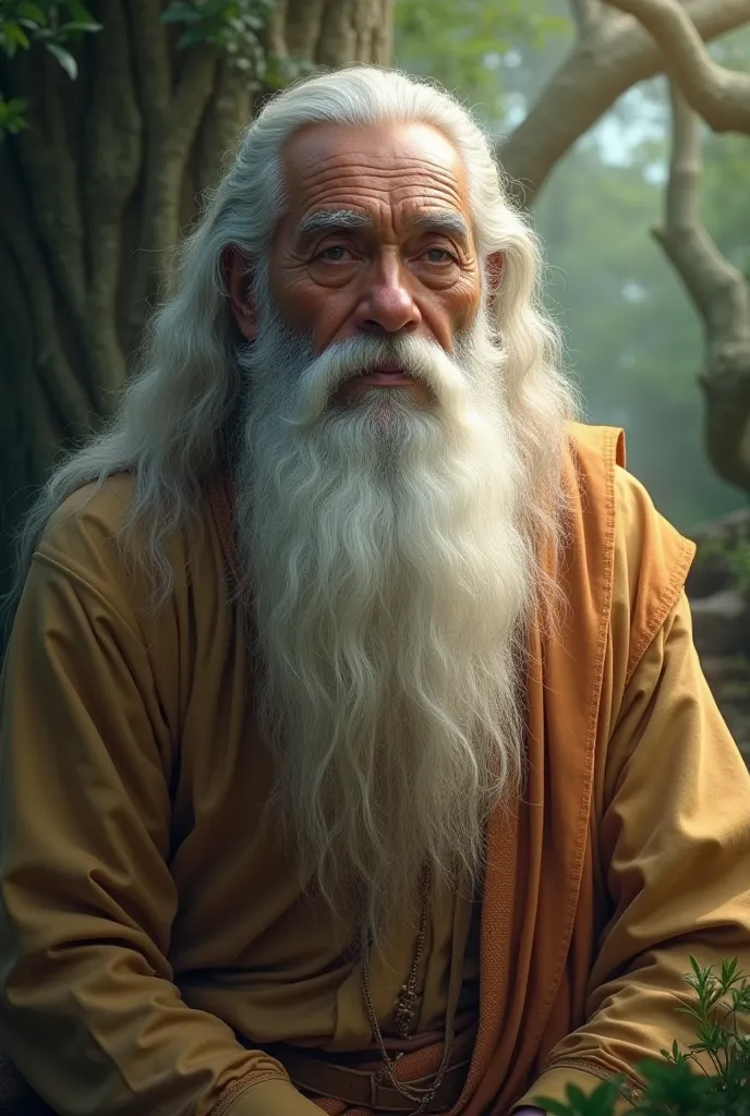 Rishi Vashistha should appear as an elderly sage with a white beard.

