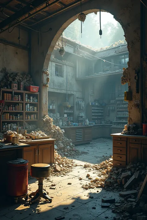 Hardware store destroyed by human-induced factors in archives 
