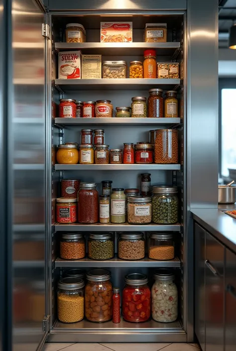 Picture of a restaurant's food pantry cabinet 