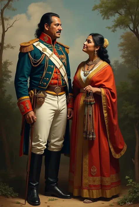 You can create an image of Simon Bolivar next to the black Matea who created him