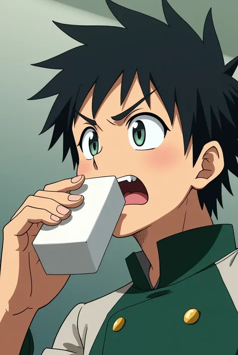 Tanjiro from Demon Slayer eating soap 