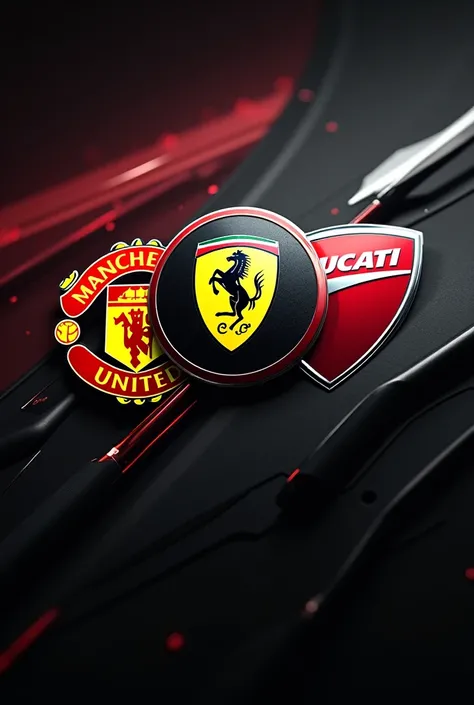 Manchester united logo, Ferrari F1 logo, ducti motogp logo