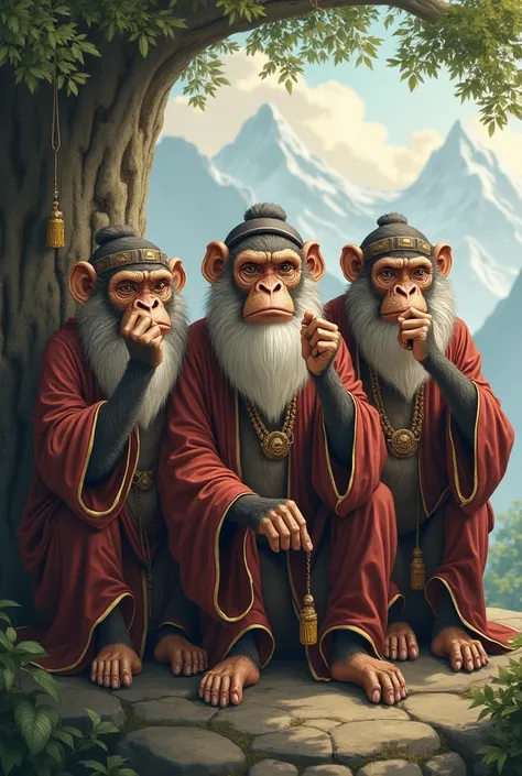 3 wise monkeys with money 