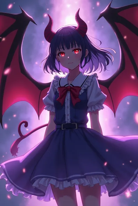  (split theme:1.2),demon girl, purple theme, dark-skinned female, demon wings, demon tail, magical girl, pale skin, yellow theme, magic, glowing, aura, fantasy, rivalry, symmetrical docking, frills, satou kuuki, momoko \(momopoco\), yusha m, dishwasher1910...