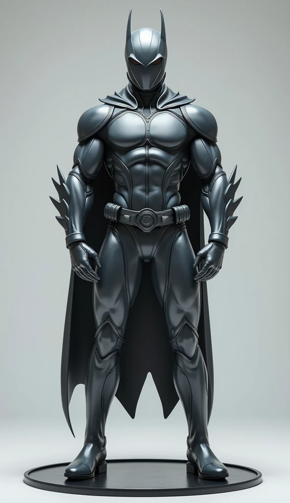 Create a handsome hunky slender slim realistic superhero Sharkboy,, wearing gray metallic and black metallic, gray gloves , belt, and boots,,gray shark shape armor,,,super cute and bulge.  front view,  create full body image with light gray background .  s...